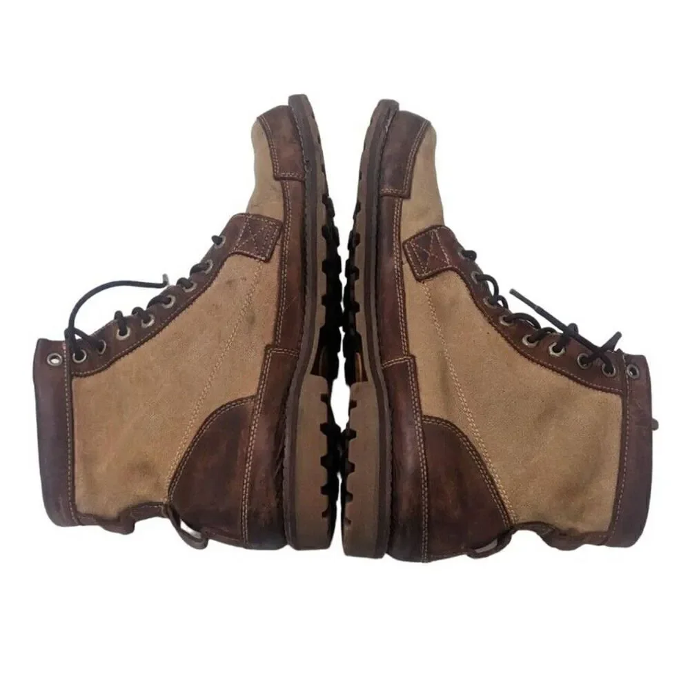 Timberland Earthkeeprs‎ Smart Comfort Leather Canvas Boots Size 13 Brown Beige